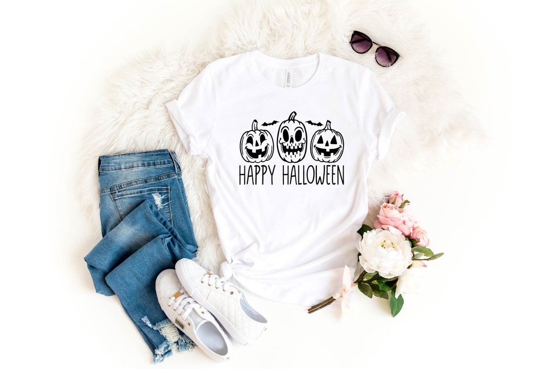 Pumpkin T-Shirt, Halloween Shirt, Happy Halloween Shirt, Fall Shirt, Pumpkin T-Shirt, Boo T-shirt, Gift for Halloween, Funny Halloween Shirt