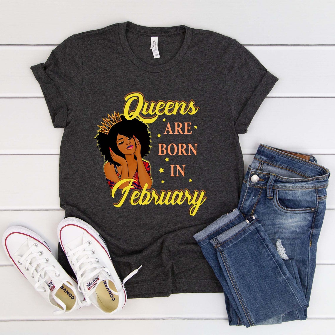 Queen Are Born In February birthday shirt