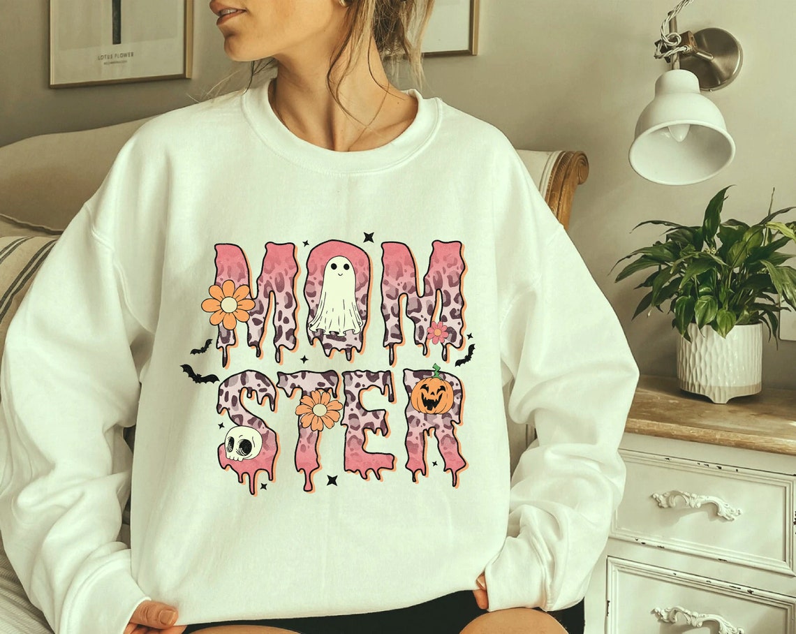 Retro Momster Sweatshirt-halloween mom sweatshirt, halloween mom shirt, momster shirt, momster sweater, funny mom sweatshirt, funny mom shirt
