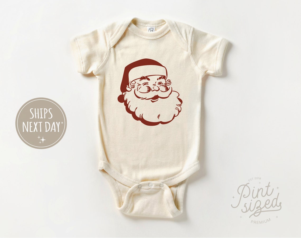 Retro Santa Toddler Shirt - Cute Christmas Kids Shirt - Holiday Natural Toddler Tee