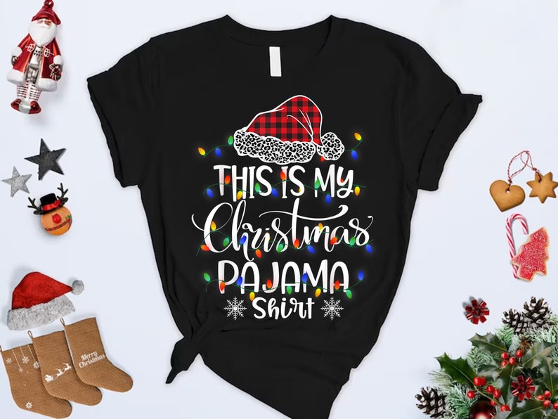 Santa This is My Christmas Pajama Shirt, Gift for Christmas, Christmas Party Shirt, Funny Christmas Shirt, Pajama Shirt