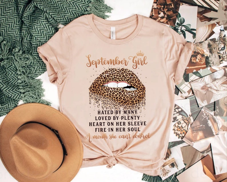 September Girl Shirt, Birthday Shirt, Lips Shirt