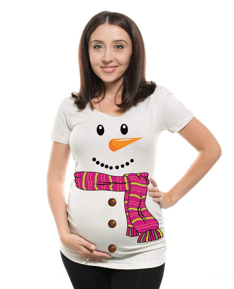 Snowman Maternity T-Shirt, Christmas Maternity Shirt, Ugly Christmas Sweater, Christmas Gift, Snowman Shirt, Pregnancy Tops