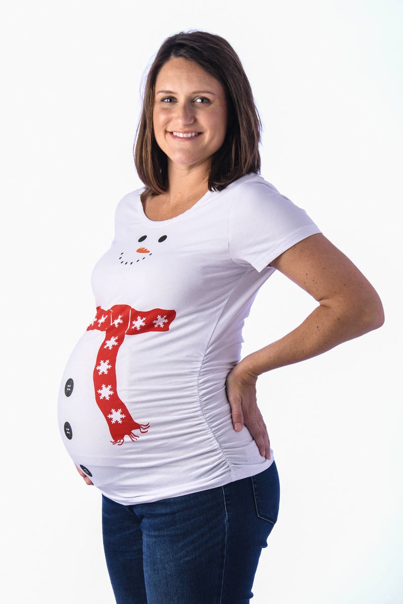 Snowman Maternity shirt, Maternity Tee, Christmas Maternity Shirt, Pregnancy Announcement, Reveal, winter maternity, Halloween Maternity
