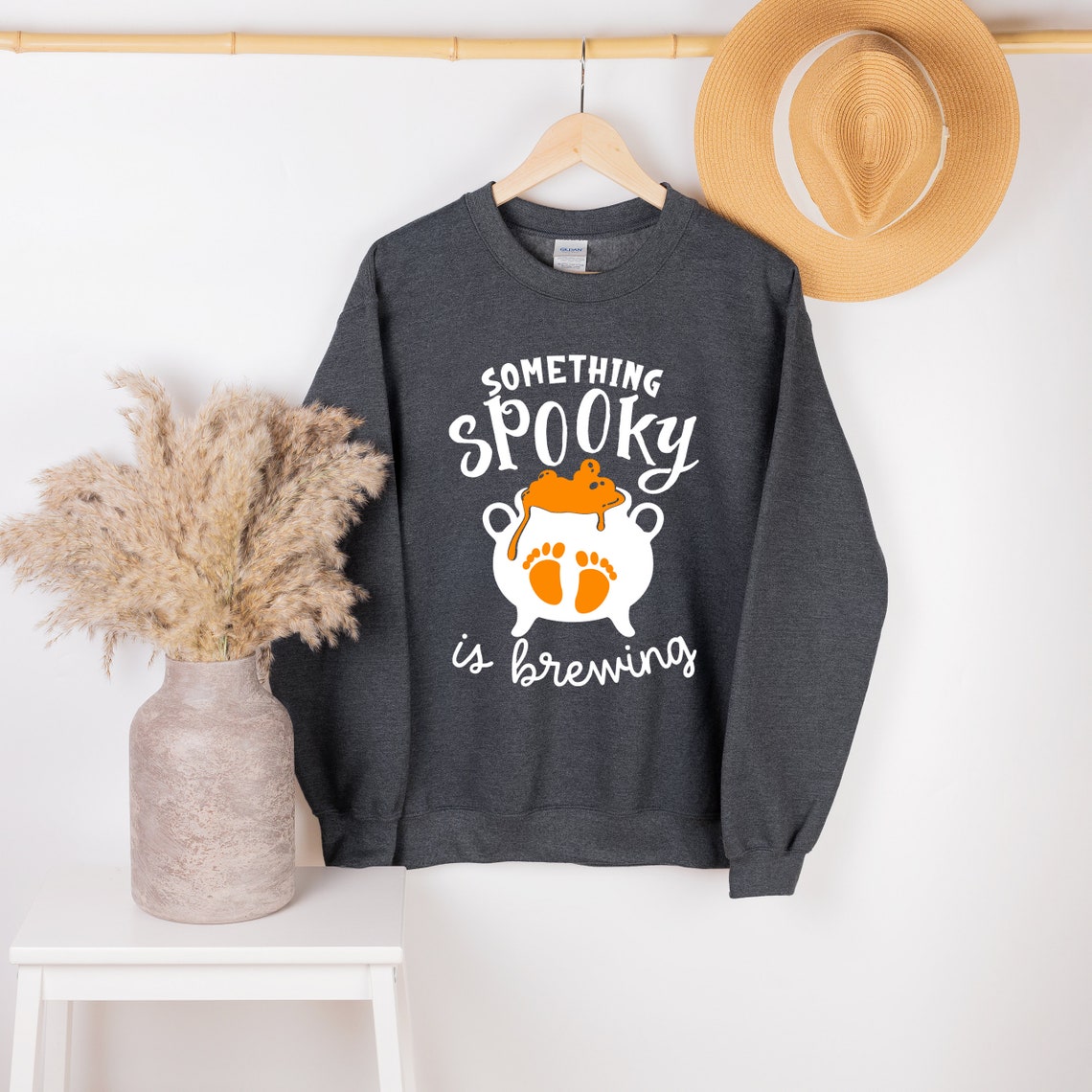 Something Spooky Is Brewing Sweater, Halloween Pregnant Sweatshirt, Maternity Sweat, Pregnancy Announcement Sweatshirt
