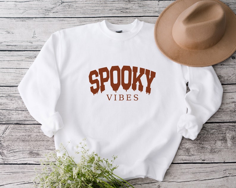 Spooky Vibes Sweatshirt, Halloween Shirt, Halloween Vintage Sweatshirt ,Halloween Retro Shirt, Funny Halloween Shirt, Spooky Vibes Shirt