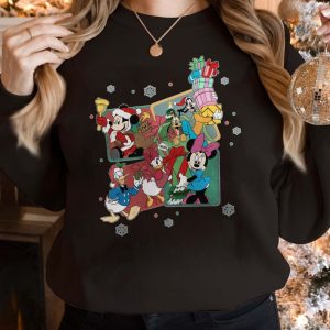 Vintage Disney Christmas Shirt, Mickey And Friends Christmas Shirt, Disney Matching Shirt For Family, Disney Christmas Sweatshirt