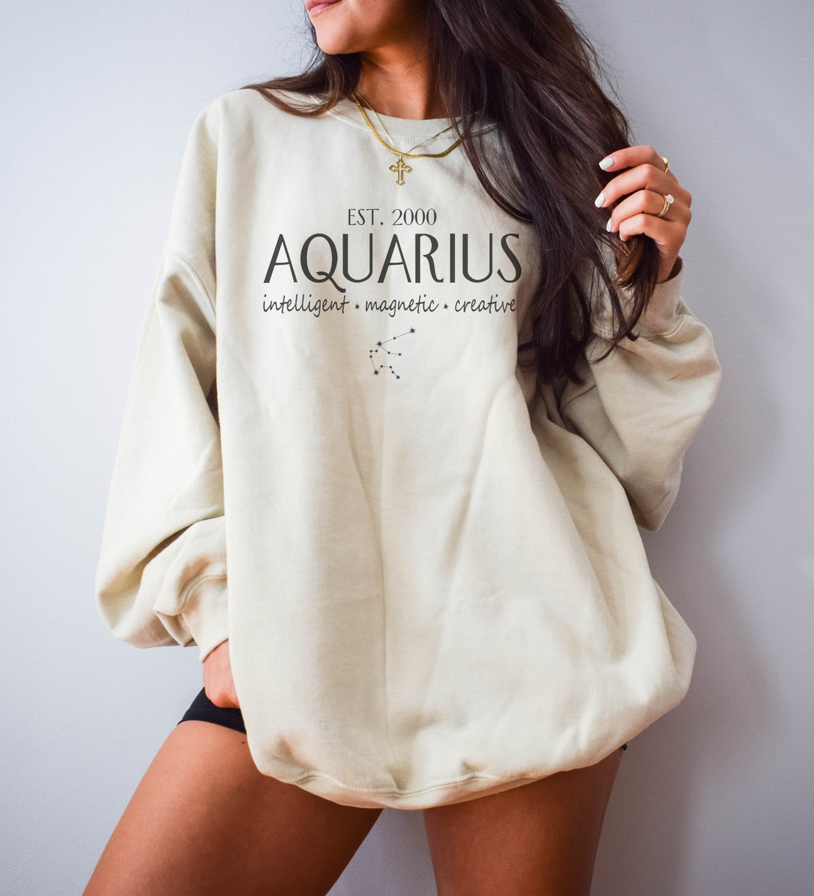 Zodiac Sweatshirt Constellation Sweater Aquarius