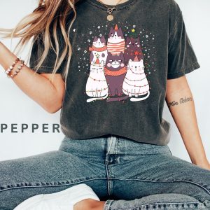 Cat shirts for women, Cat Christmas Shirts, Cat Lovers Christmas Gift, Cat Mom Shirt, Cute Christmas Shirt