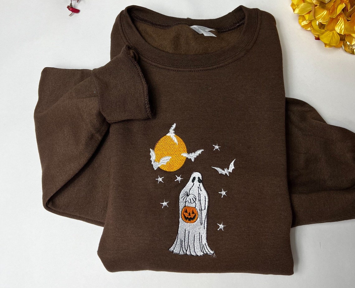 Embroidered Like Halloween Sweatshirt, Pumpkin Sweatshirt, Halloween Crewneck Sweatshirt, Halloween Sweater, Spooky Season, Fall Shirts