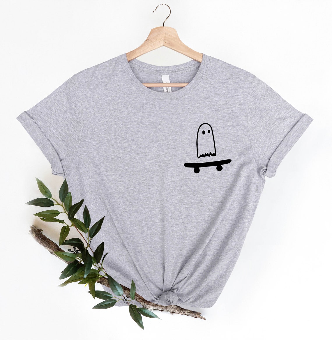 Ghost Pocket Shirt, Cute Ghost Shirt, Skateboarder Shirt, Ghost Skateboard Shirt, Halloween Shirt, Funny Skateboard Shirt, Ghost Shirt