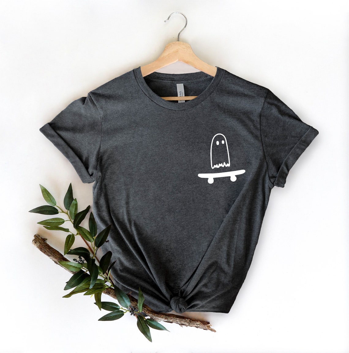 Ghost Pocket Shirt, Cute Ghost Shirt, Skateboarder Shirt, Ghost ...