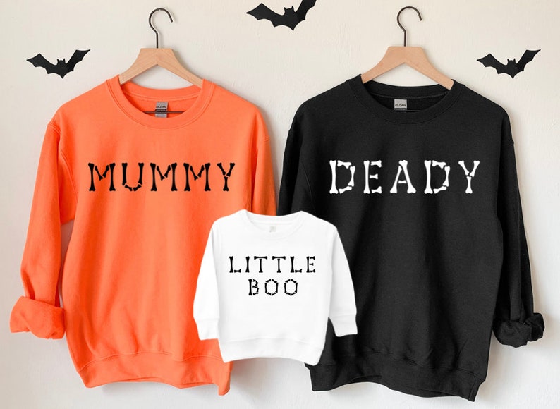 Halloween Couple Sweatshirts, Matching Halloween Family shirts, Mom Dad Baby Toddler Shirt, Kid Halloween Party Shirt, group halloween shirt