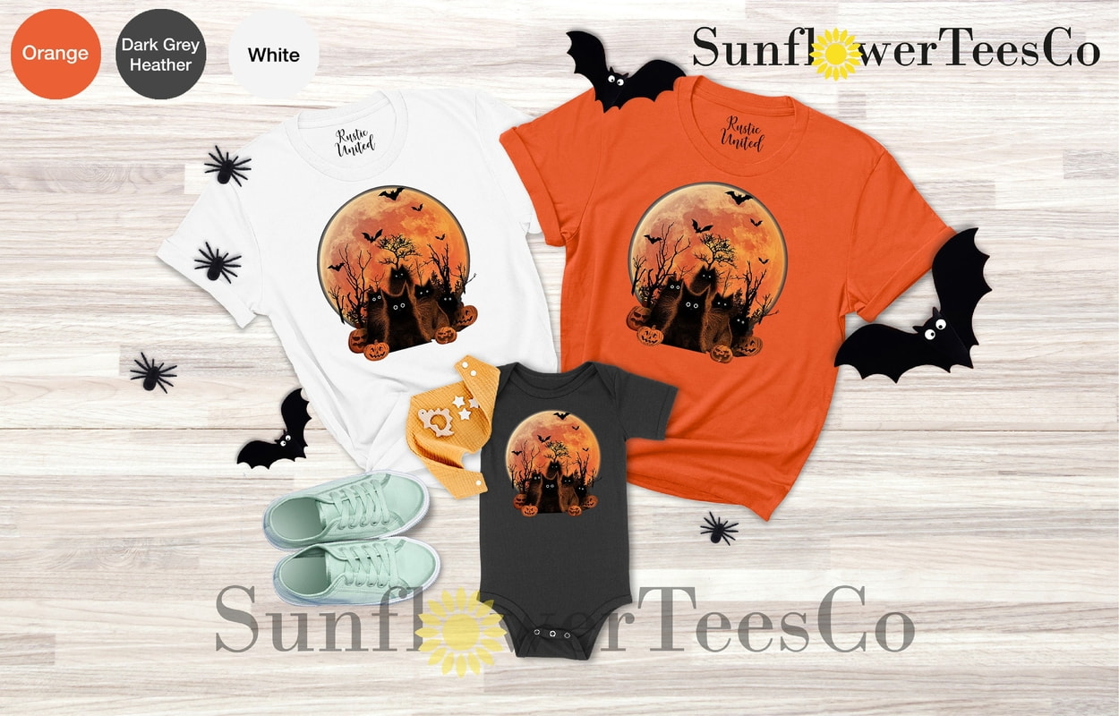 Halloween Gift, Black Cat Shirt, Cat Lovers, night shirt,Cat Murder Halloween t-shirt, Funny Halloween T-Shirt, Black Cats & Pumpkins Shirt,