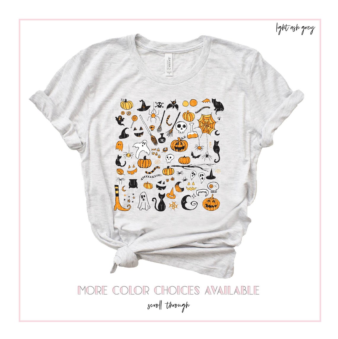 Halloween Little Things Doodles Shirt,Cute Halloween Shirt,Halloween Graphic Tee Shirt,Pumpkin Witch Ghost Spooky Mom TShirt,Matching Outfit