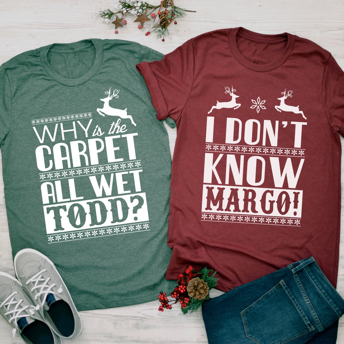 Christmas Vacation Todd And Margo Shirt  Couple Christmas Shirts  Christmas Shirts  Ugly Christmas Shirt  Funny Christmas Couples Shirt