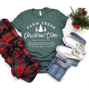 Christmas Tees - Farm Fresh Trees Christmas Shirt - Christmas Shirts - Women's Christmas Tees - Holiday Tees - Christmas - Winter Tees