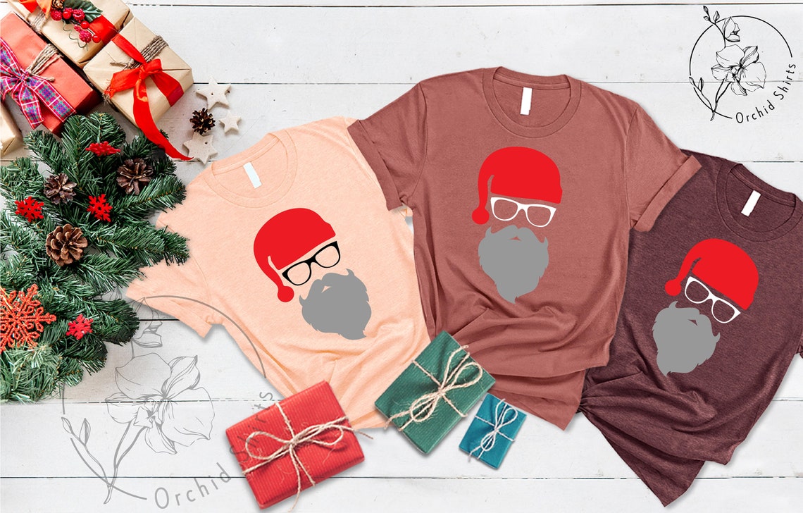 Santa Claus Shirt, Christmas Shirt, Hipster Shirt, Funny Christmas Tshirt, Mens Christmas Shirt, Gift For Men, Christmas Gift, Santa Glasses
