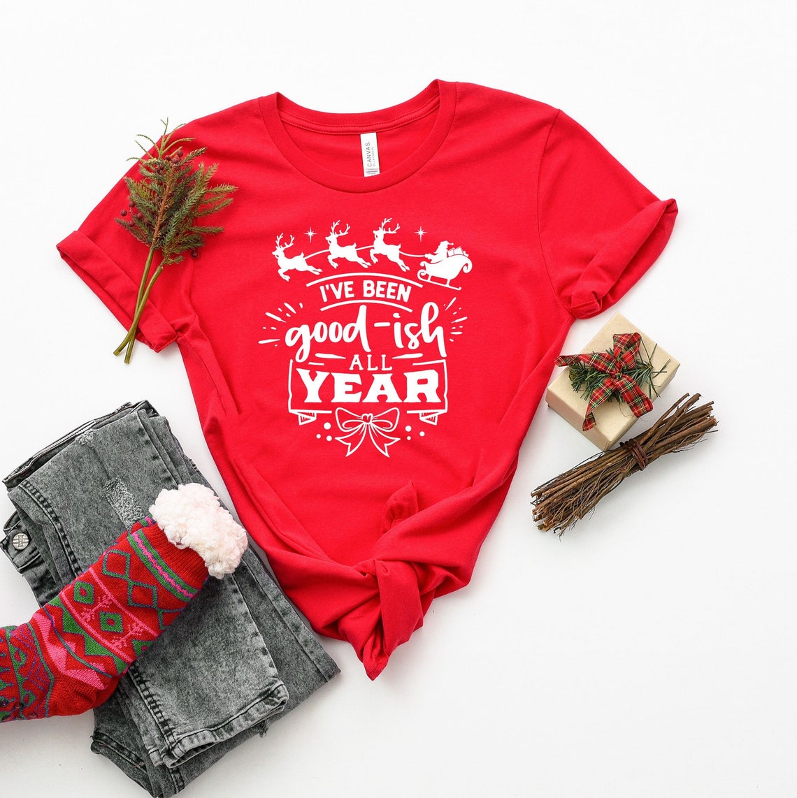 I've Been Goodish All Year Shirt, Funny Christmas Shirts, Family Matching Christmas Shirts, Dear Santa Ive been Goodish, Happy Christmas