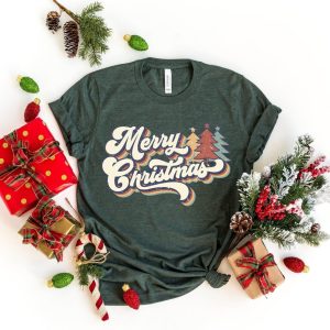 Vintage Merry Christmas Shirt,Merry Christmas Shirt,Christmas T shirt, Christmas Family Shirt,Christmas Gift,70s Style Merry Christmas Shirt