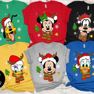 Disney Family Christmas Shirt, Family Christmas Matching shirt, Custom Disneyland Christmas t-shirt, Disney Character Christmas shirt family