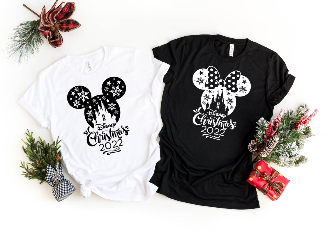 Disney Christmas Shirt, 2022 Disney Christmas Shirts, Matching Disney Vacation Shirt, Disney Castle Christmas Shirt, Merry Christmas shirt