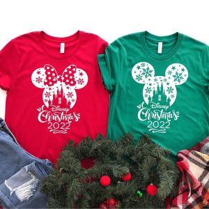 Disney Christmas Shirt, 2022 Disney Christmas Shirts, Matching Disney Vacation Shirt, Disney Castle Christmas Shirt, Merry Christmas shirt,