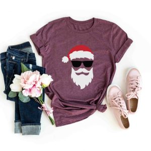 Christmas Santa Shirt, Hipster Santa T-Shirt, Funny Christmas Tee, Men Christmas Shirt, Santa With Sunglasses Shirt, Hipster Christmas Tee