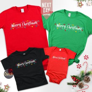 Merry Christmas Tshirt UK, Matching Family Christmas Outfit, Cute Christmas Shirts for Women Men, Holiday Shirt, Xmas Gifts for her him