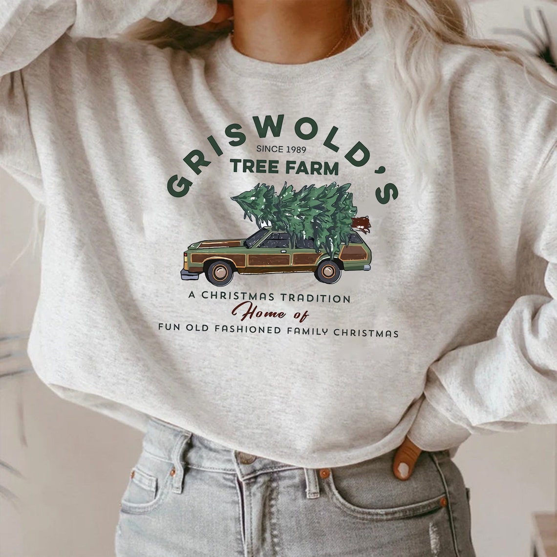 Griswolds Tree Farm Crewneck Sweatshirt, Fun Old Fashioned Family Christmas Sweater, Christmas Vacation Shirt, Christmas Tradition