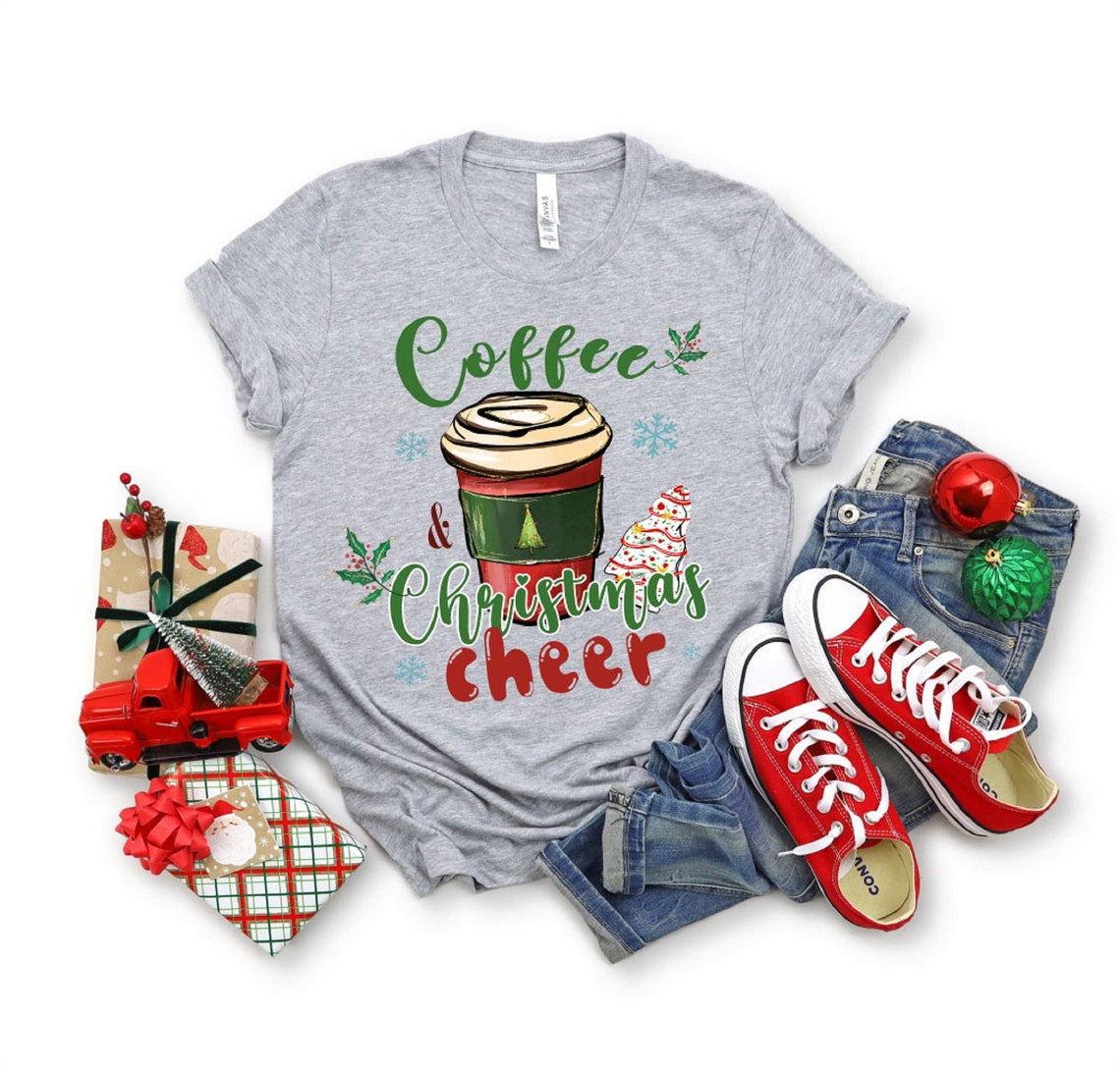 Coffee Christmas Cheer Shirt, 2022 Christmas Holiday Shirt, Family Group Christmas, Woman Christmas Gift, Christmas Party Shirt, Xmas Tee