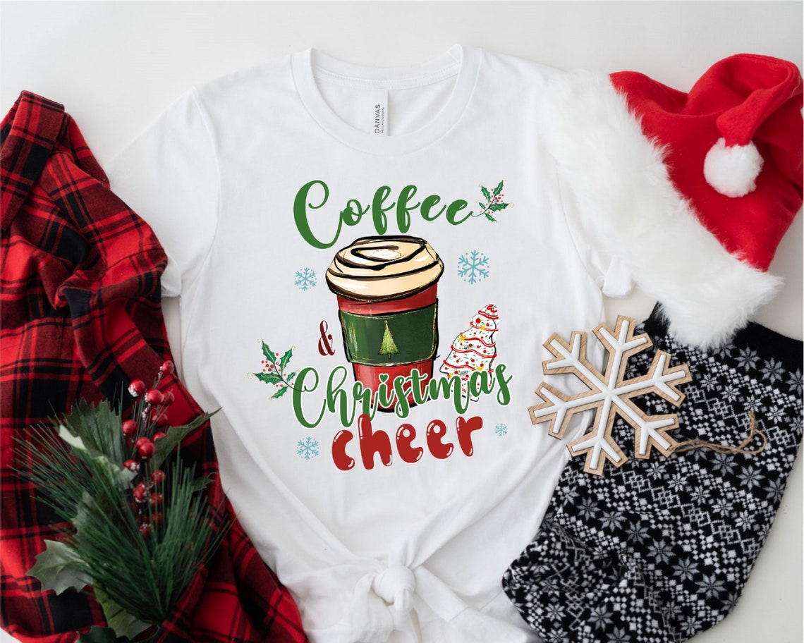 Coffee Christmas Cheer Shirt, 2022 Christmas Holiday Shirt, Family Group Christmas, Woman Christmas Gift, Christmas Party Shirt, Xmas Tee