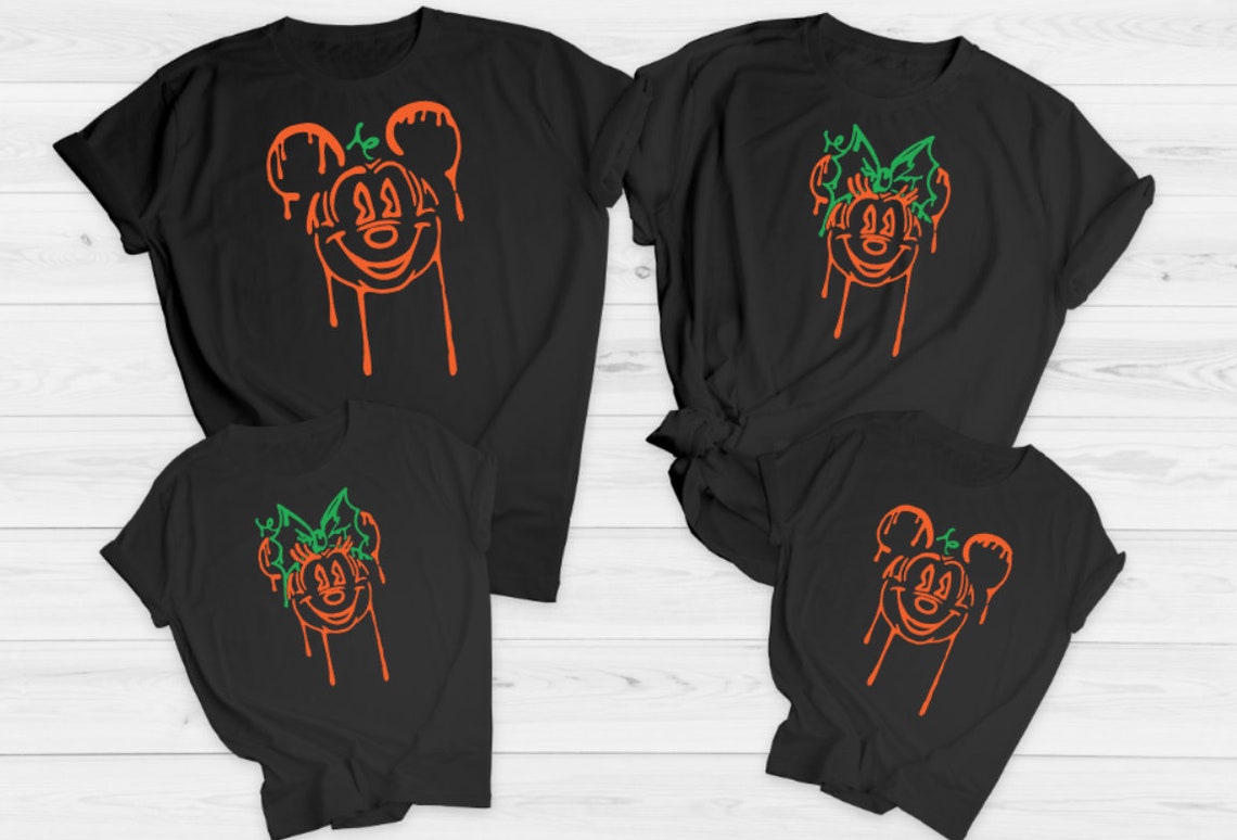 Matching family Halloween mouse heads men ladies boys girls Halloween party his and hers kids Happy Halloween Mouse matching t shirts