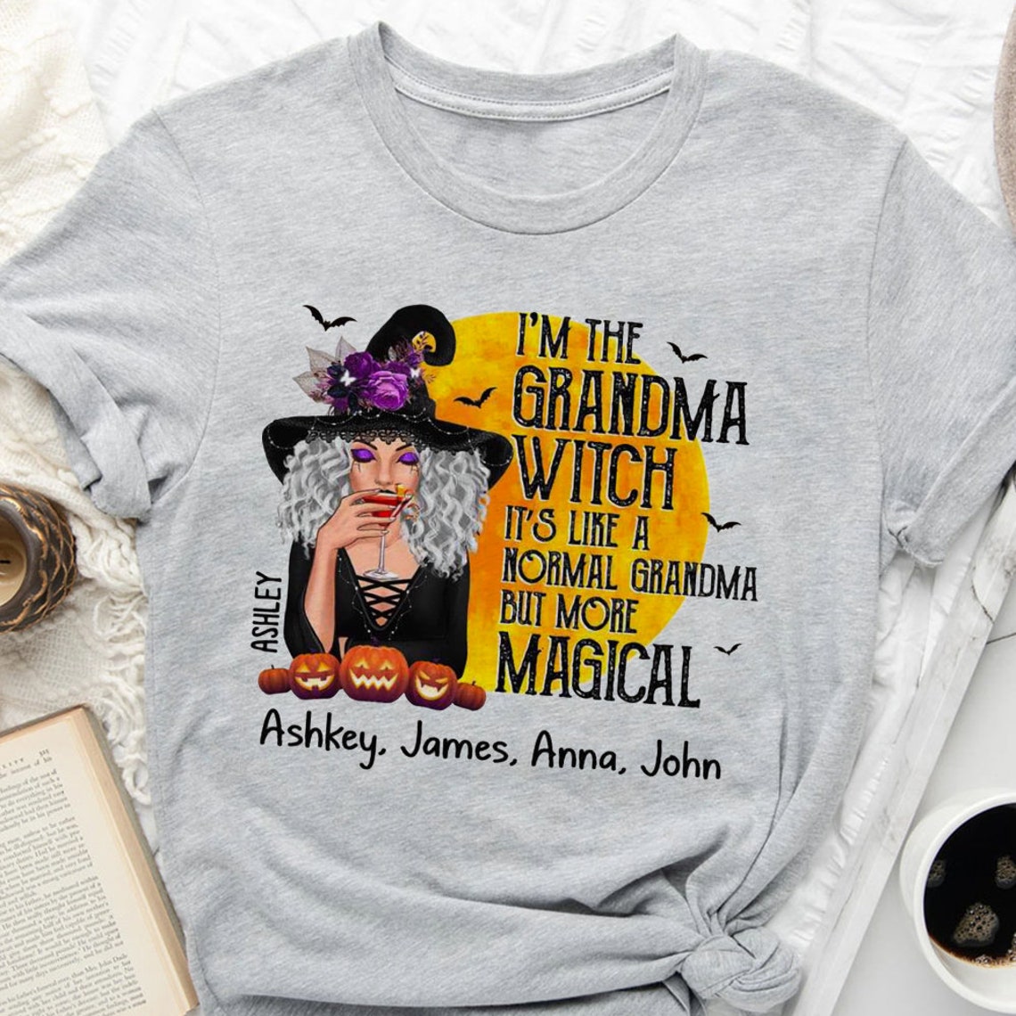 Mom Grandma Witch More Magical Shirt, Halloween Personalized Shirt, Halloween Gift For Grandma, Halloween Funny Shirt Sweater Hoodie