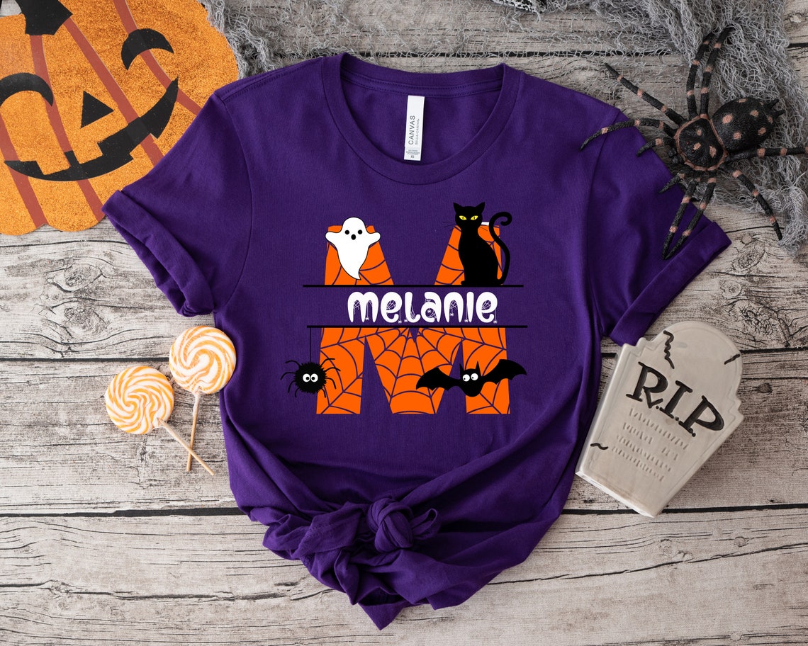 Personalized Halloween Shirt, Personalized Name Halloween Shirt, Spider Web Shirt, Kids Halloween Shirt, Custom Halloween monogram shirt