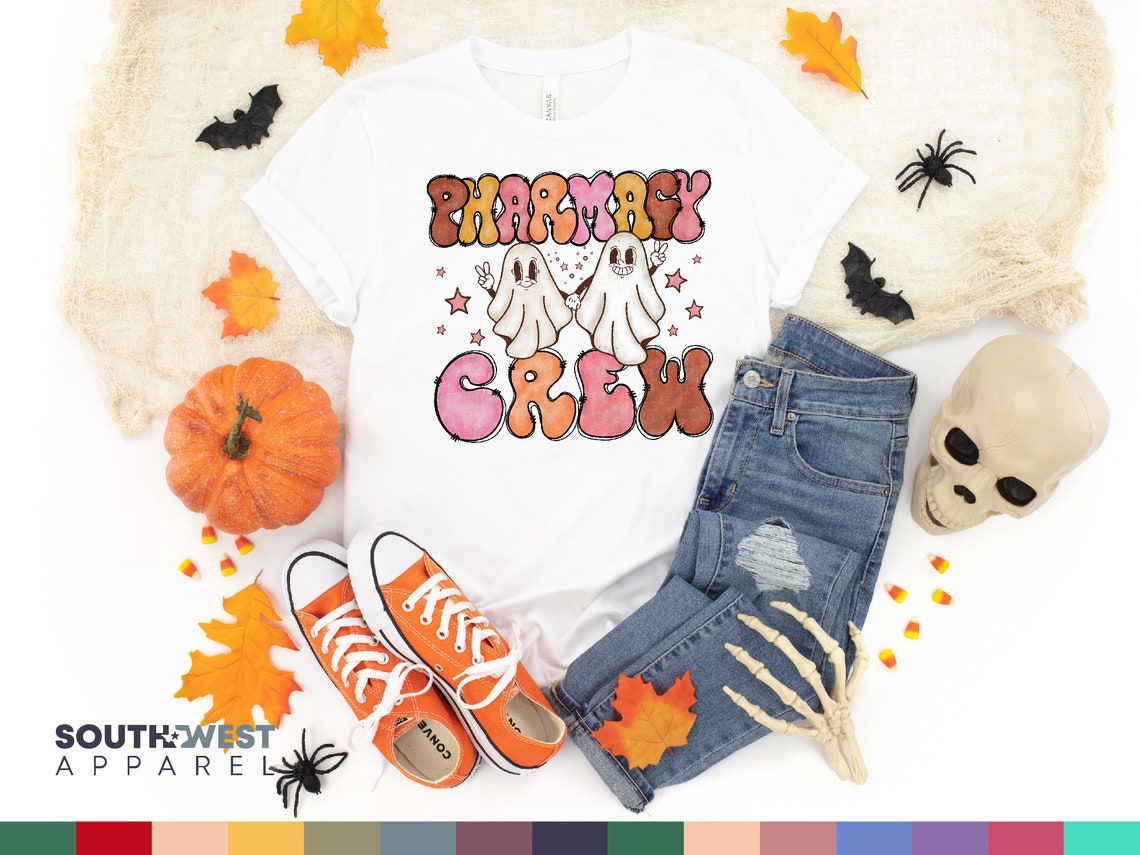 Pharmacy Crew Shirt, Vintage Halloween Shirt, Halloween T-Shirt, Halloween Party Shirt, Happy Halloween Shirt, Girls Halloween T-Shirt