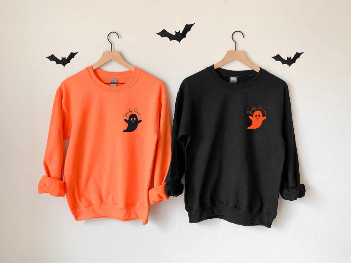 Super Soft Halloween Crewneck, Spooky Season Sweatshirt, Trendy Oversized Sweater, Ghost Design Costume, Fall 2022, Cute and Scarry
