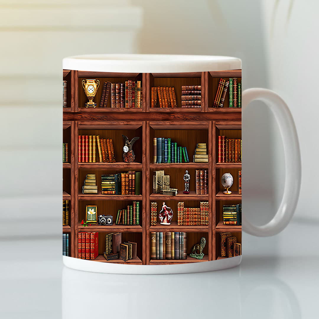 Bookshelf Library Mug Library Coffee Mug