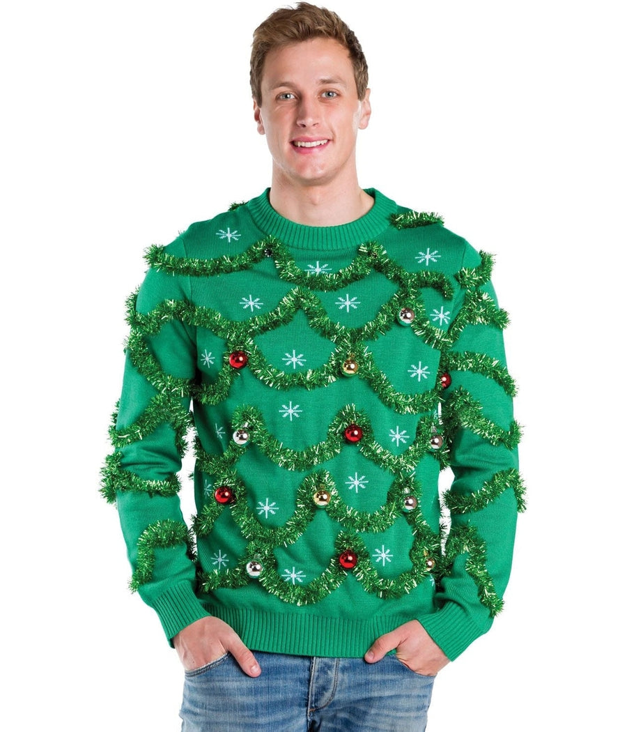 MEN'S GAUDY GARLAND UGLY CHRISTMAS SWEATER