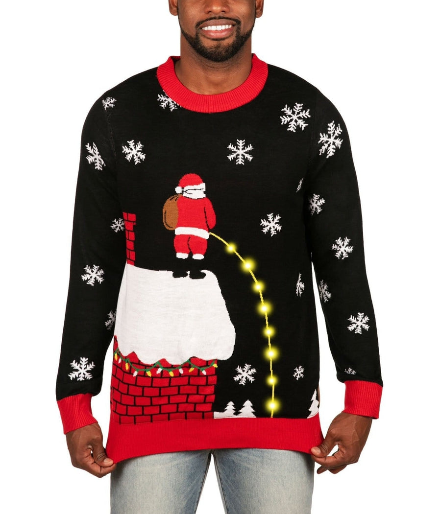 MEN'S LEAKY ROOF LIGHT UP UGLY CHRISTMAS SWEATER