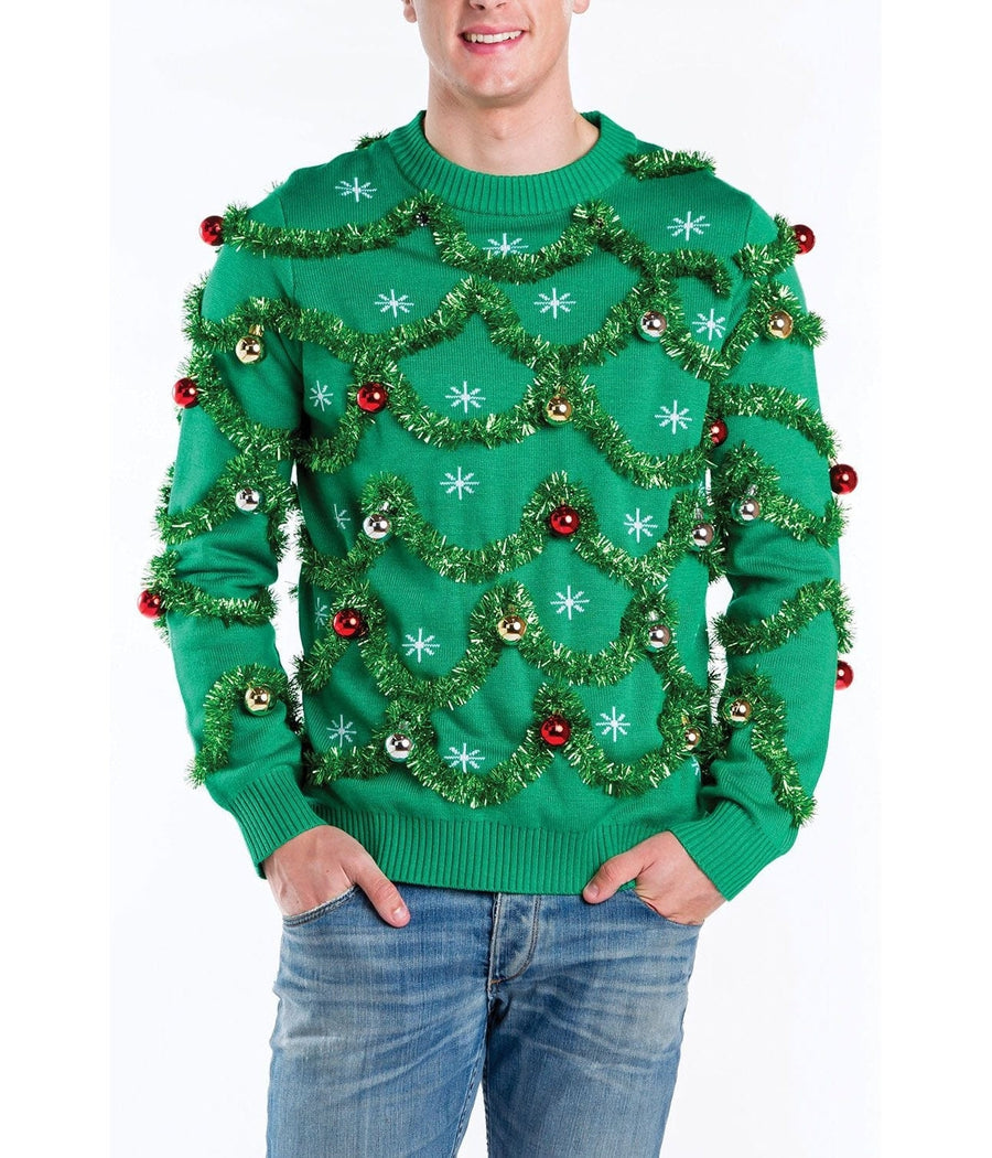 MEN'S GAUDY GARLAND UGLY CHRISTMAS SWEATER