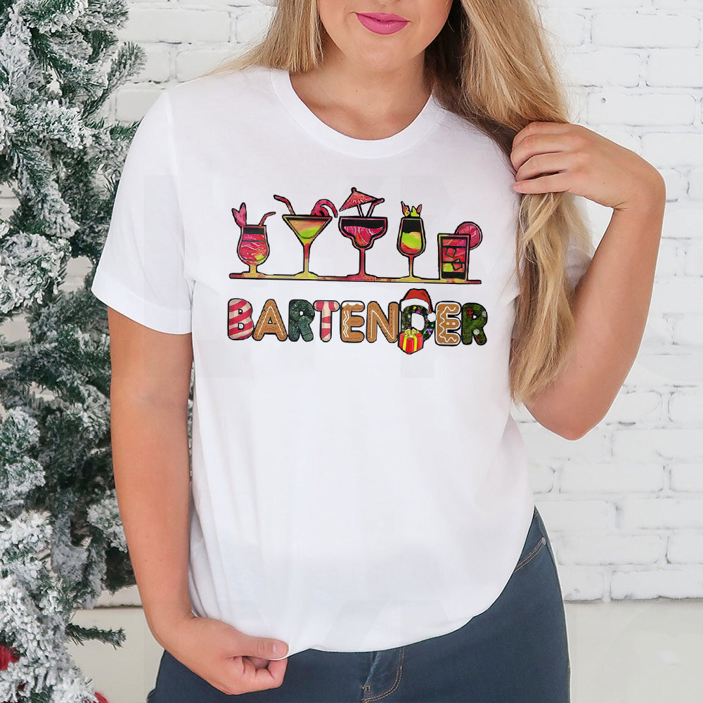 Bartender Christmas Light Classic T Shirt