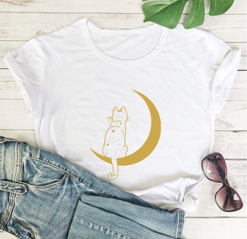 Celestial Moon Cat Shirt