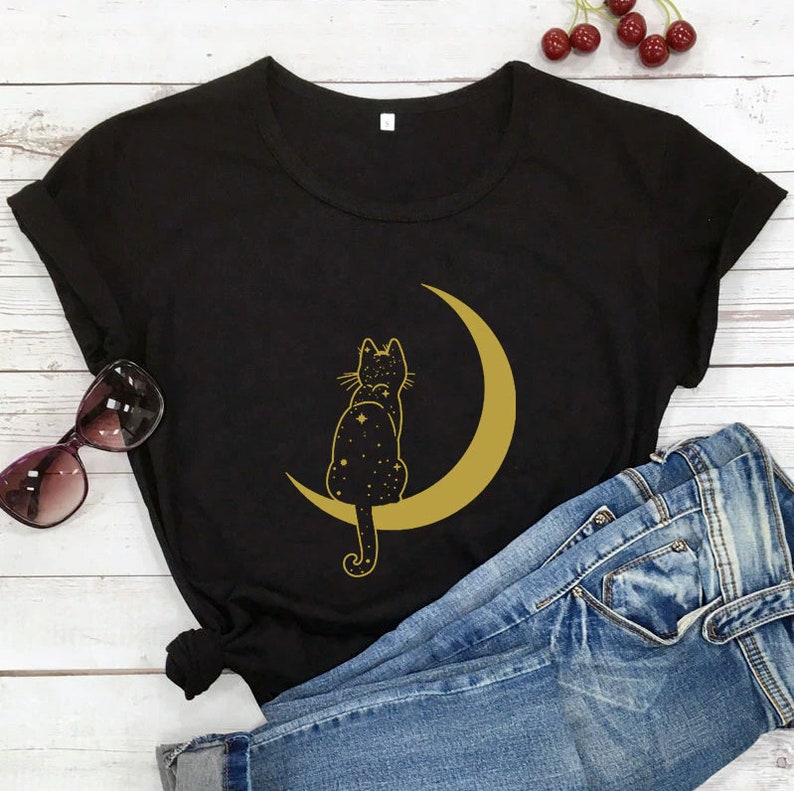 Celestial Moon Cat Shirt