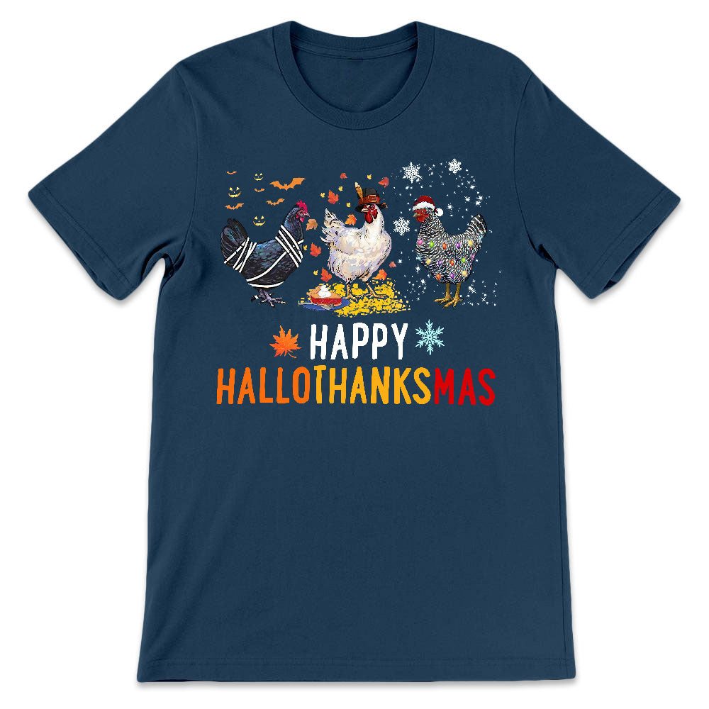 Chicken Happy HalloThanksMas Christmas Dark Classic T Shirt