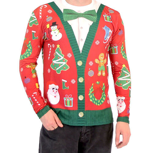 Christmas Cardigan with Bow Ugly Christmas Shirt