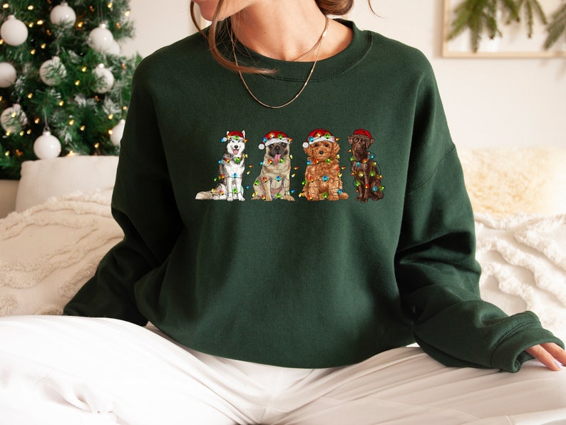 Christmas Dogs Sweatshirt, Dog Mom Shirt