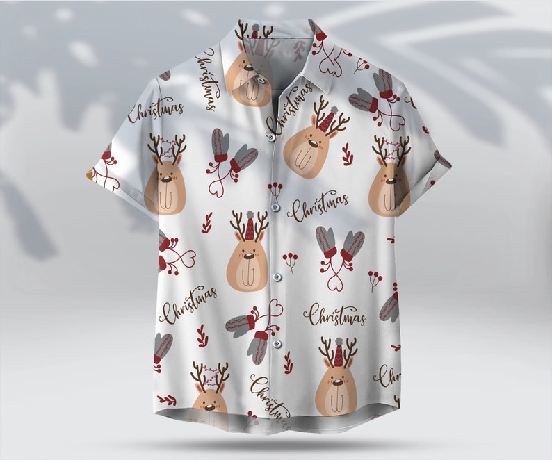 Cute Reindeer Christmas Unisex Hawaii Shirt