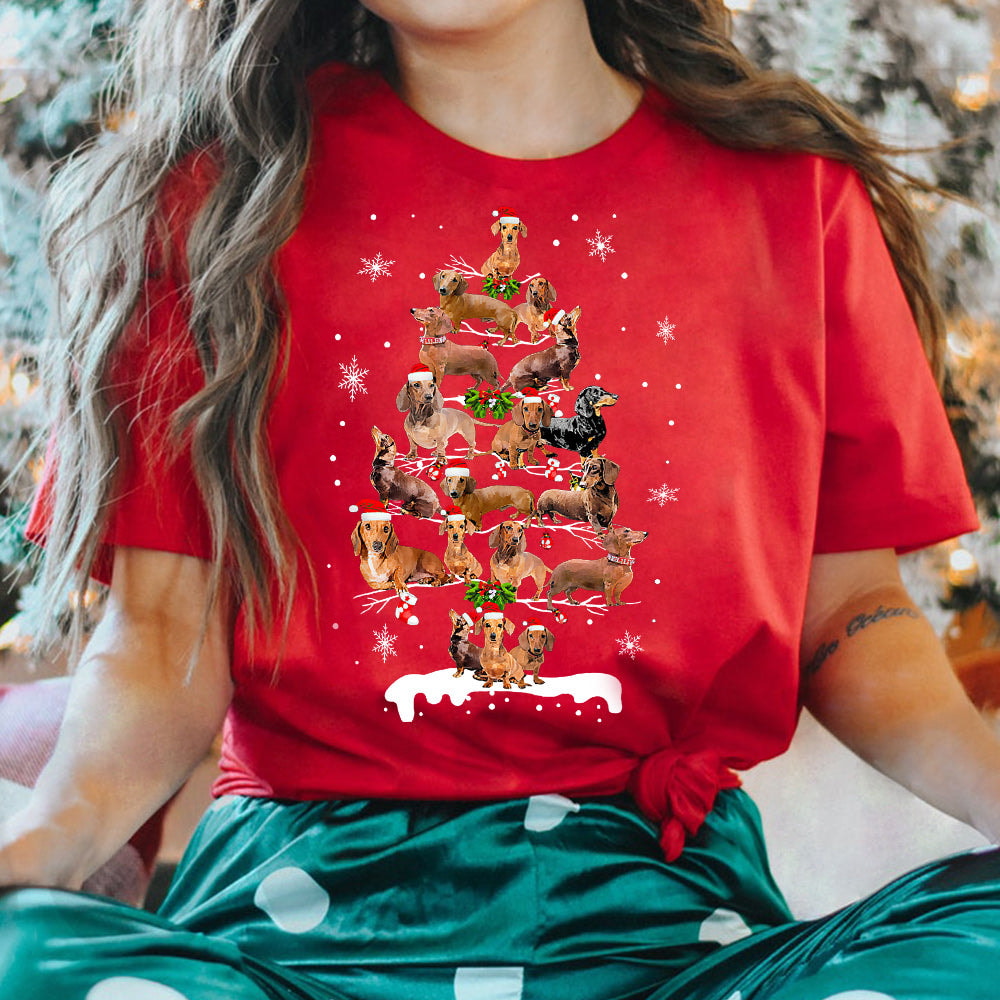 Dachshund Christmas Dark Classic T Shirt