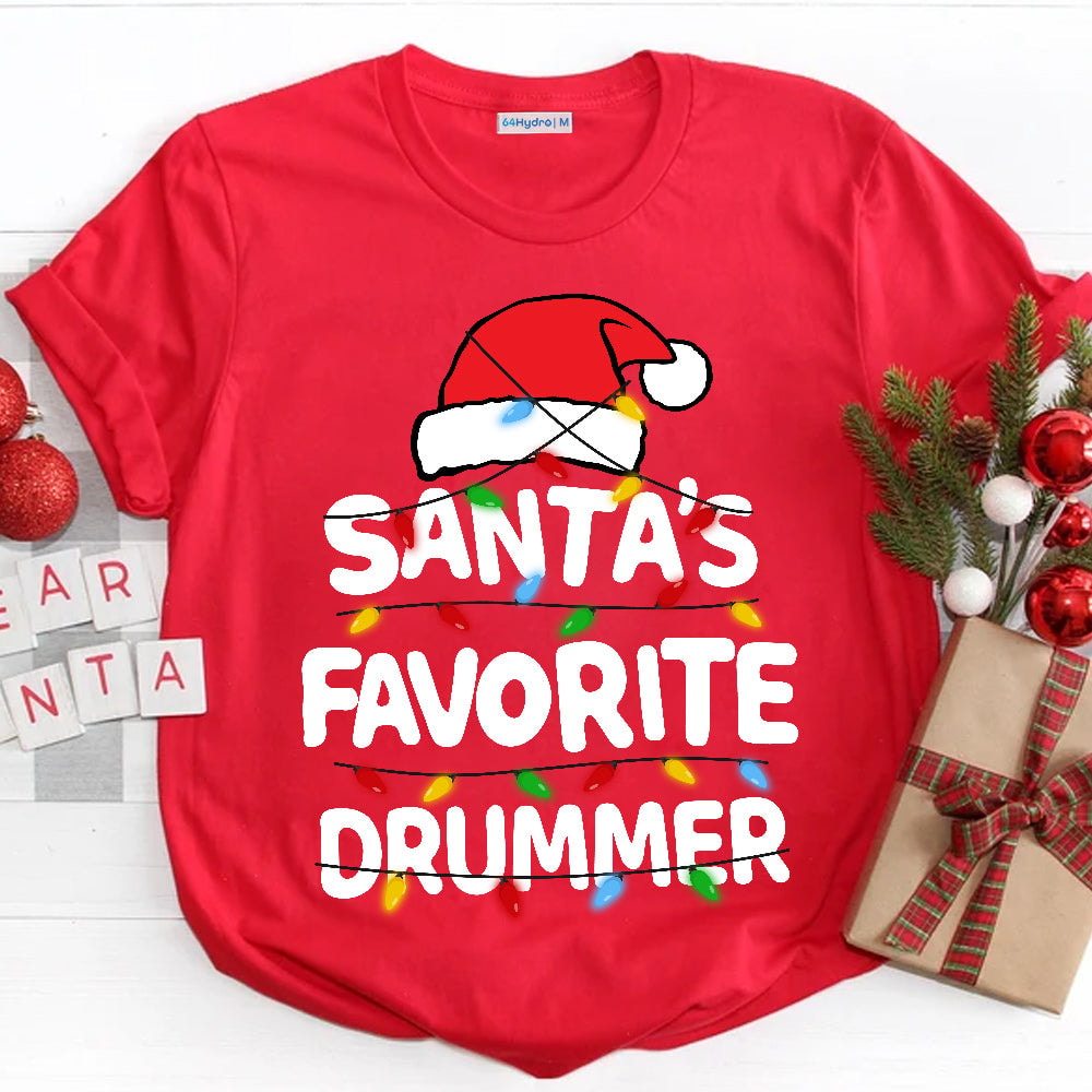 Drum Christmas Santa Favorite Drummer Dark Classic T Shirt